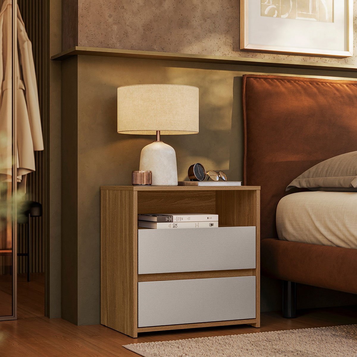 05 mesa de cabeceira 2 gavetas com nicho giane