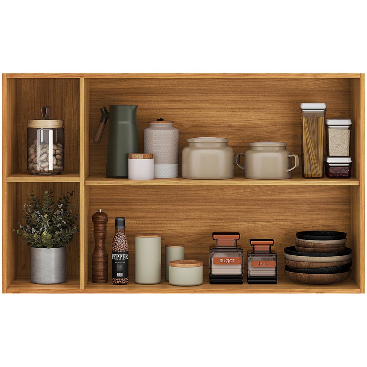 02 armario aereo para cozinha 120 cm com nicho valena