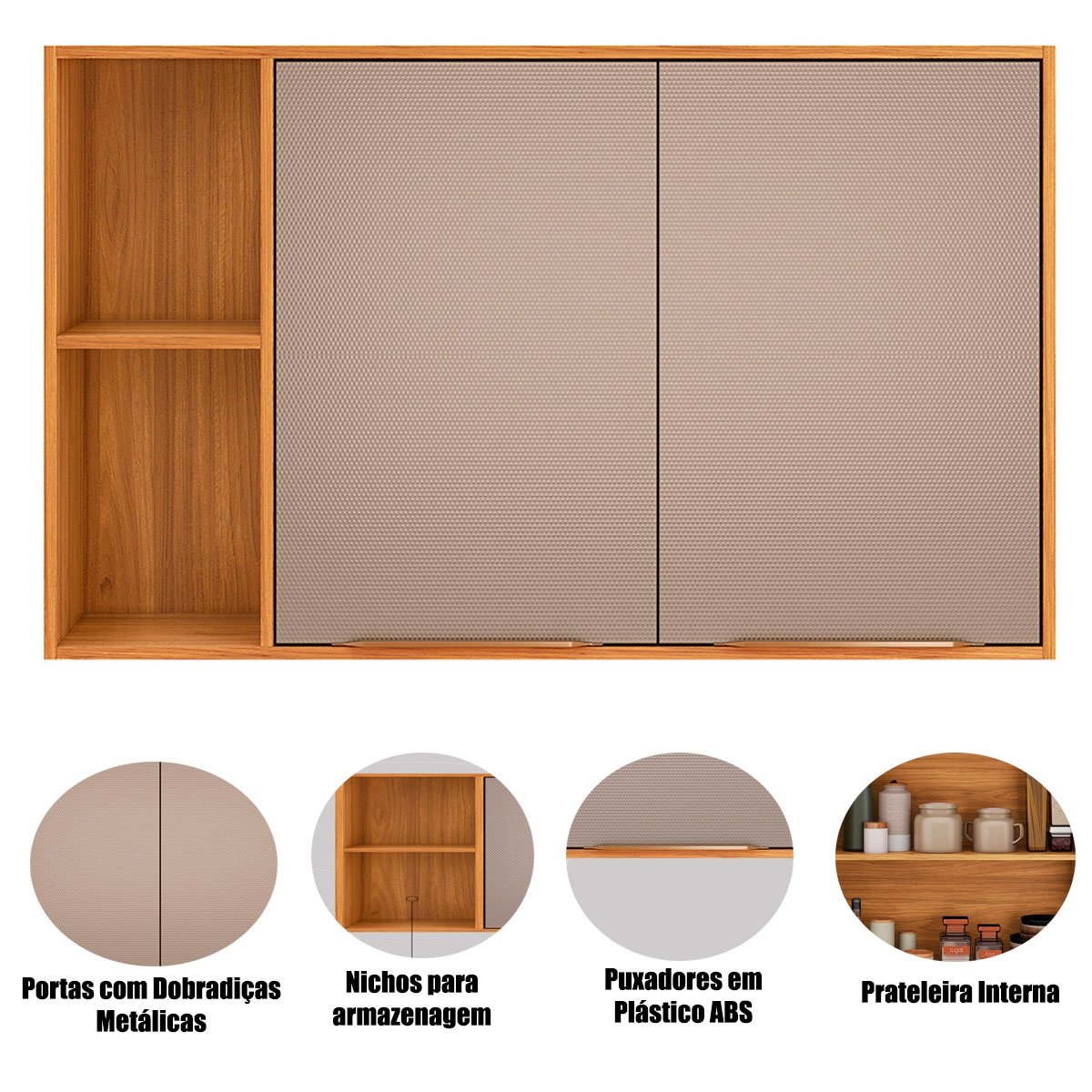 06 armario aereo para cozinha 120 cm com nicho valena