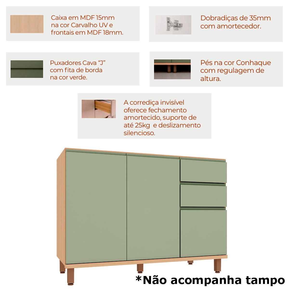 balcao 120 cm detalhes domus