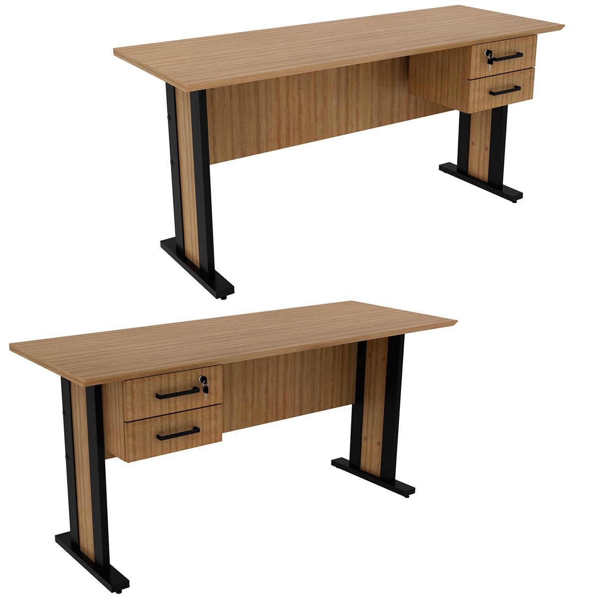 mesa de escritorio me4193 amendoa preto4