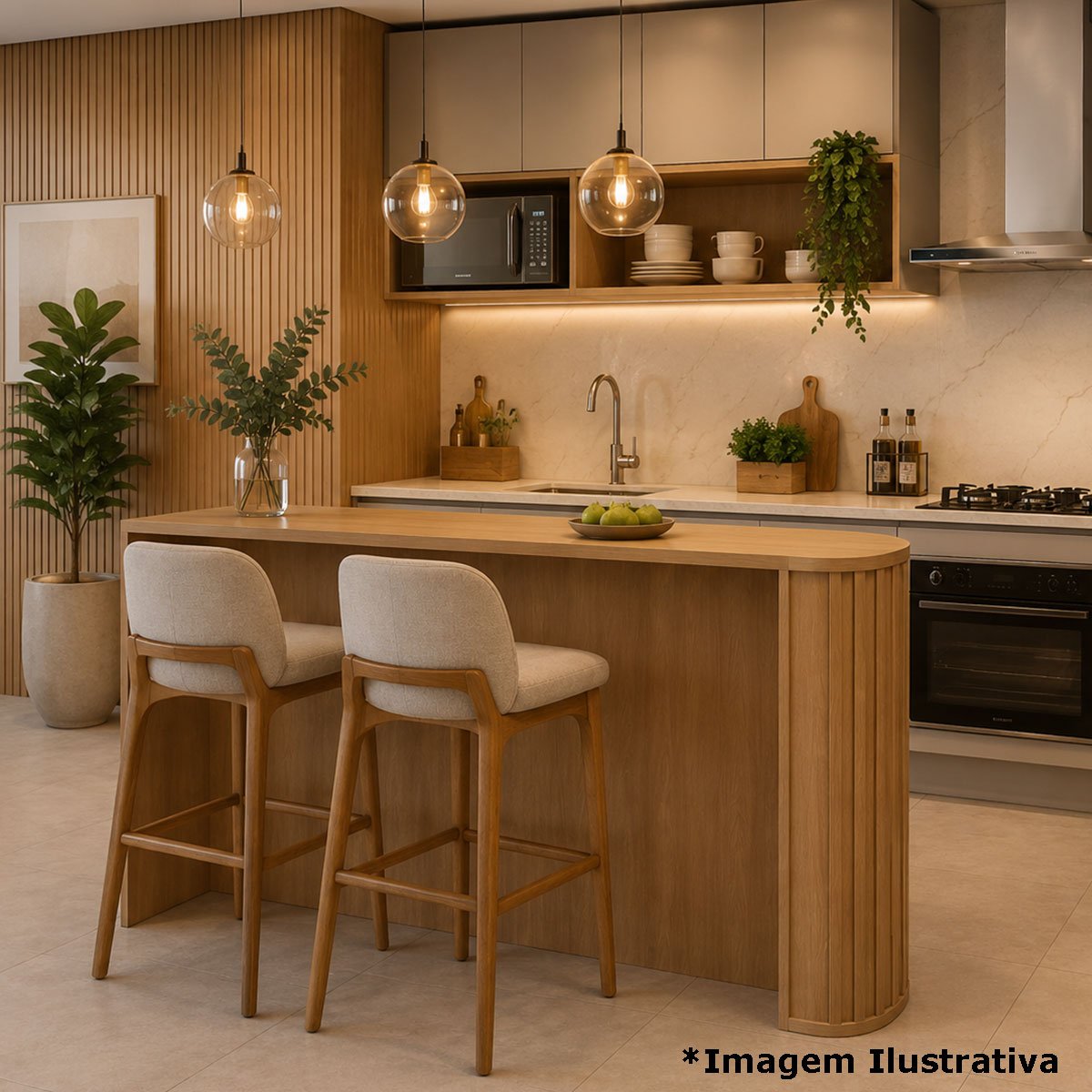 bancada lumina 144 cm ambiente