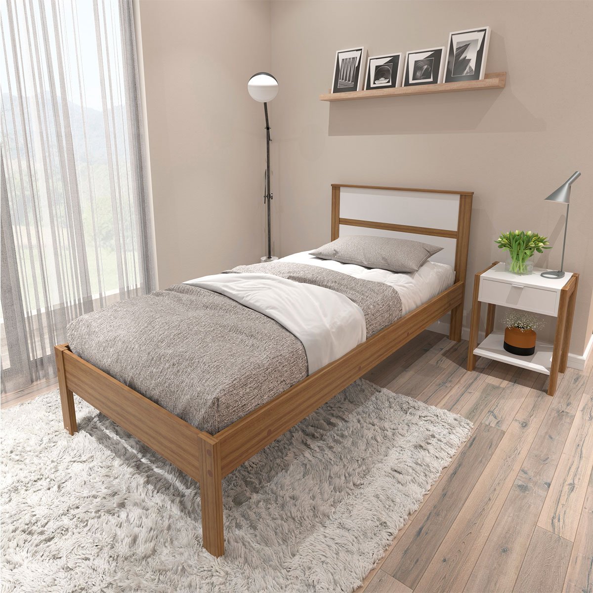 cama de solteiro cm8004 amendoa branco5
