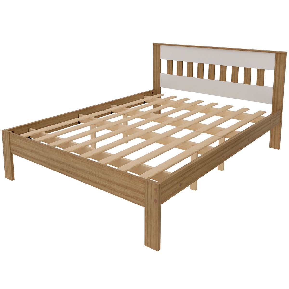 cama de casal cm8007 amendoa branco