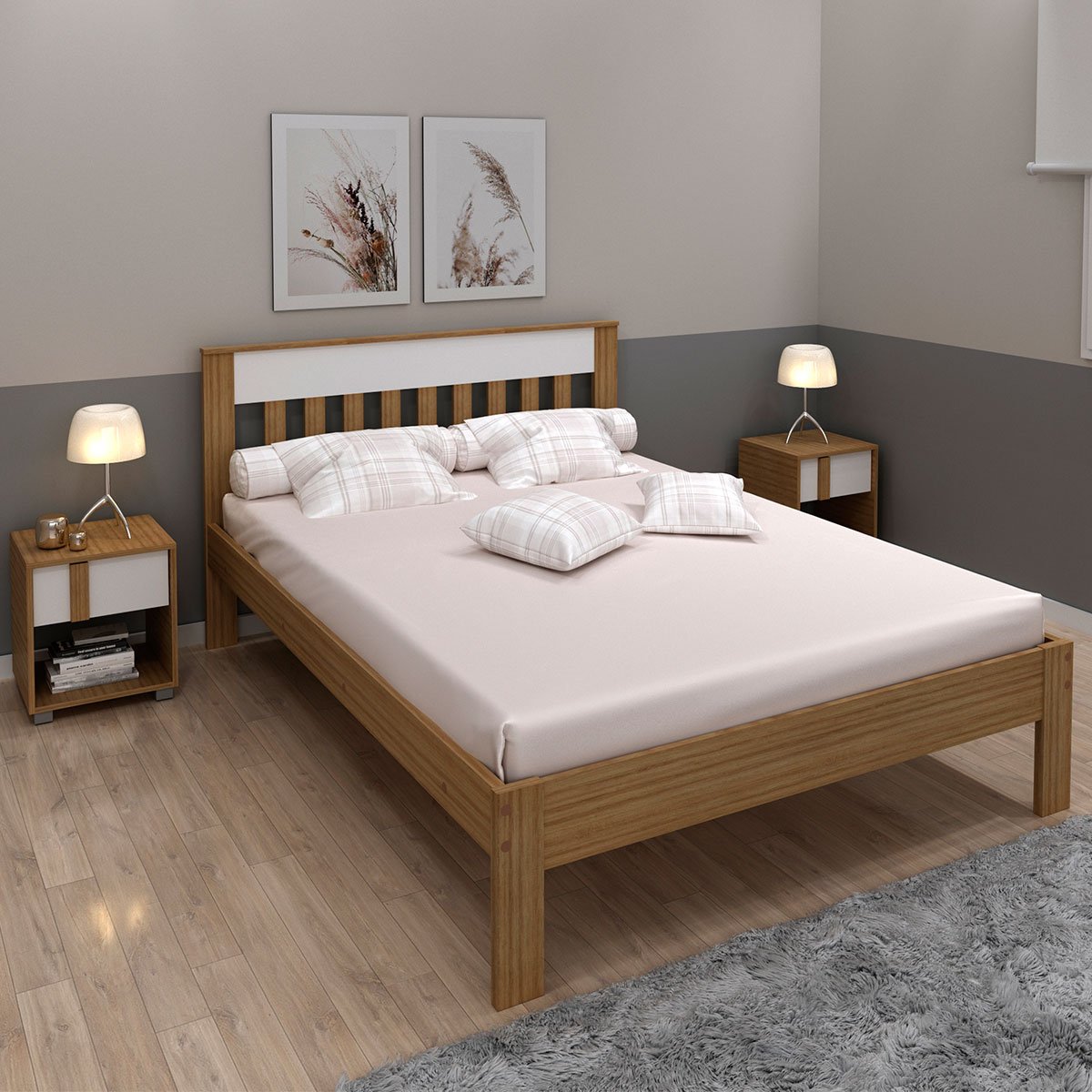 cama de casal cm8007 amendoa branco5