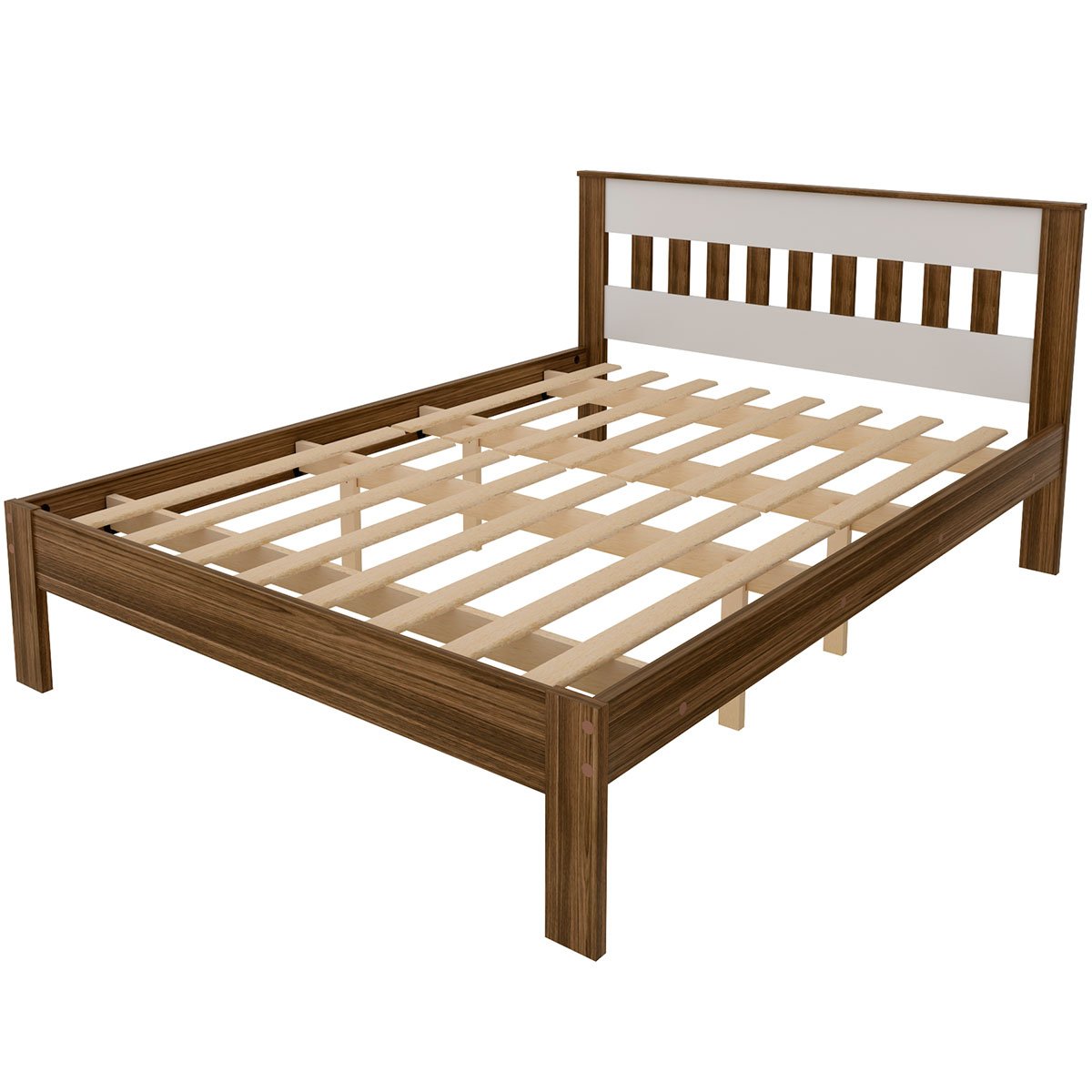 cama de casal cm8007 nogal branco